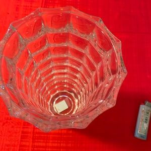 Crystal vase 10” tall, 5.25 diameter by Godinger Window pane design